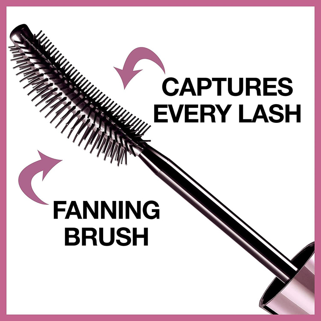 Maybelline Lash Sensational Washable Mascara Makeup, Volumizing, Lengthening, Full-Fan Effect, Blackest Black, 0.32 Fl Oz, 2 Count