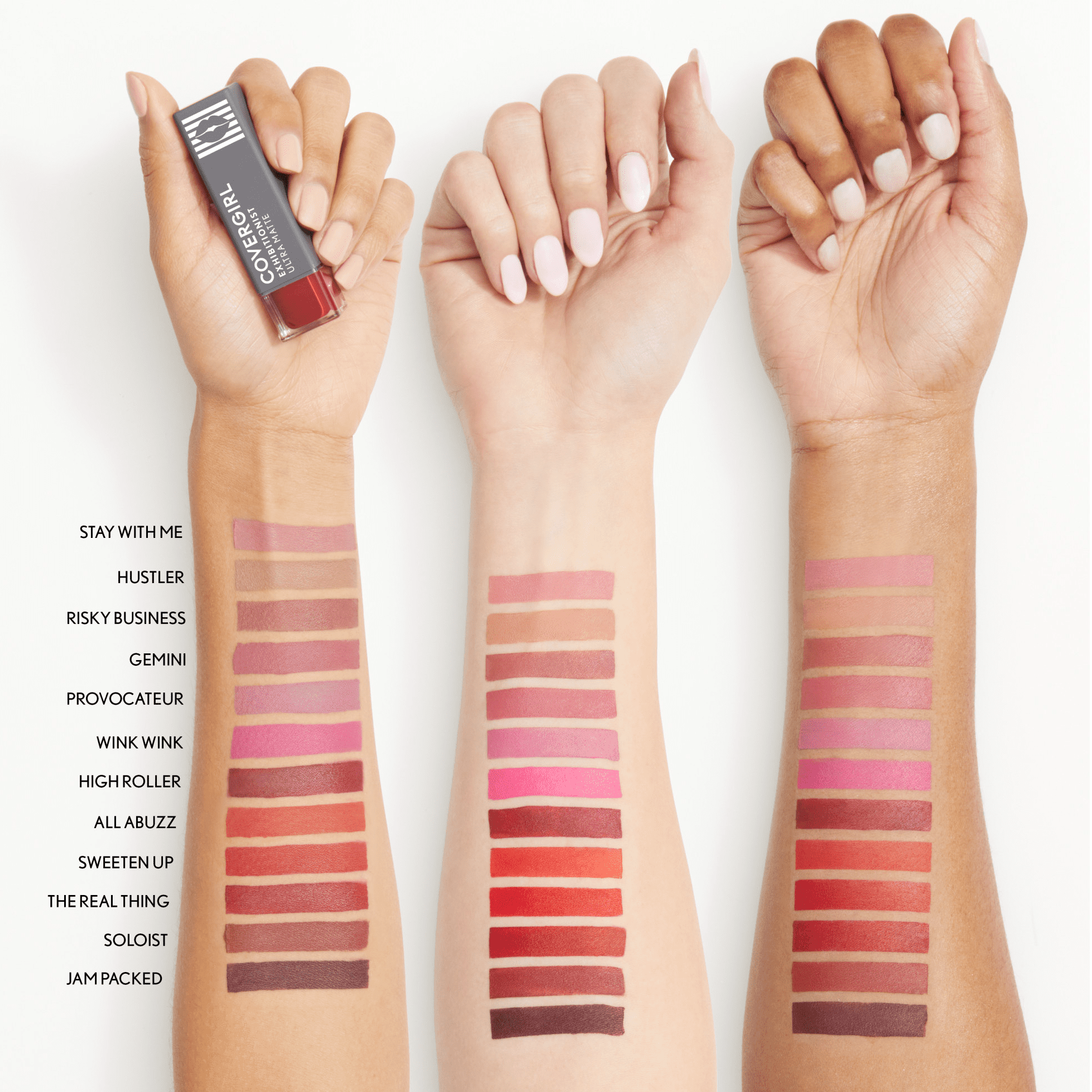 COVERGIRL Exhibitionist Ultra-Matte Lipstick, 675 All Abuzz, 0.09 oz, Transfer-Proof, Lipstick, Matte Lipstick, Long Lasting Lipstick, No Cracking or Flaking, Increases Lip Moisture