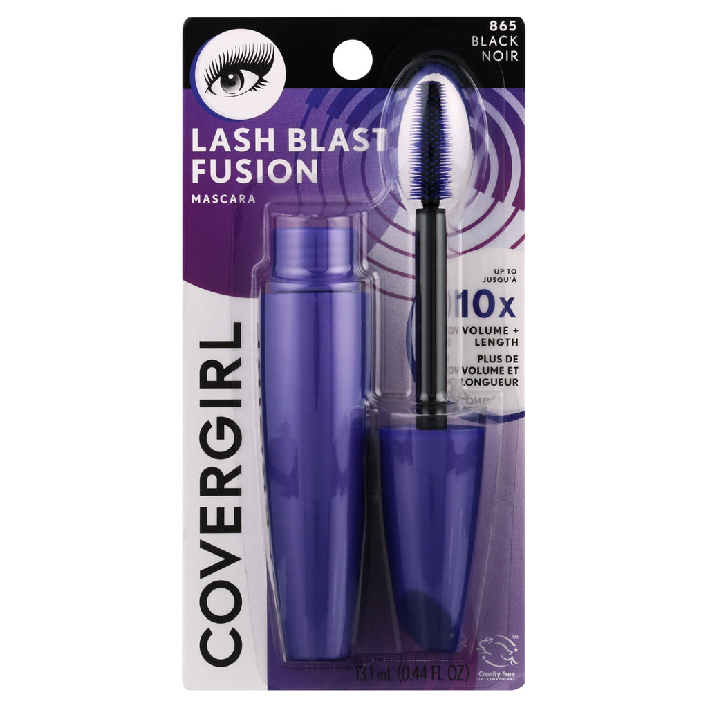 COVERGIRL Lash Blast Fusion Mascara, 865 Black, 0.44 oz, Mascara for Volume, Volume and Length Mascara, Oversized Brush, FIberstretch Formula, Cruelty Free