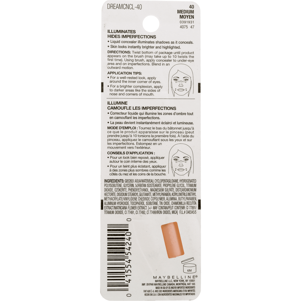 Maybelline New York Dream Lumi Highlighting Concealer, Medium, 0.05 Fl Oz