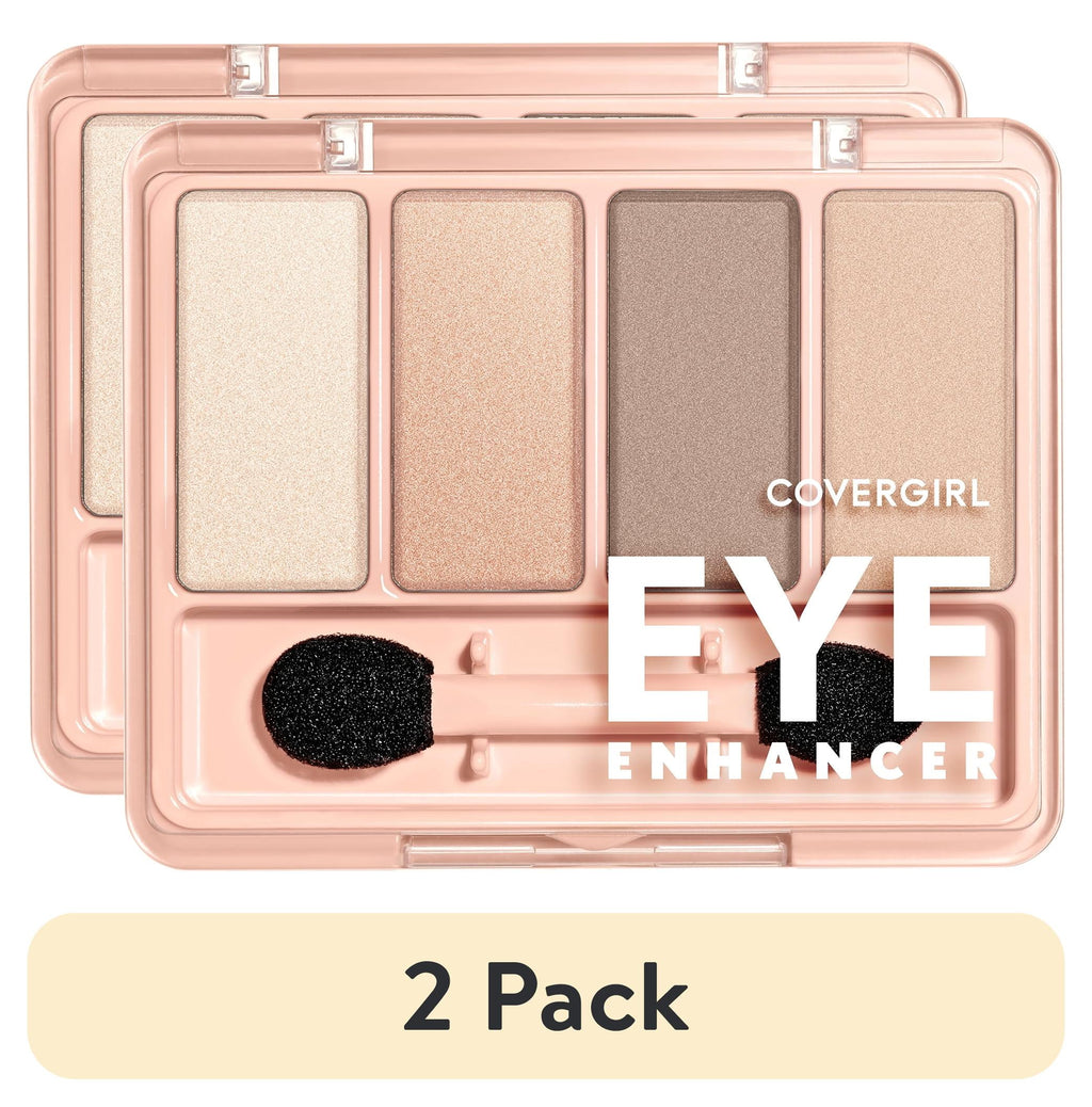 (2 pack) COVERGIRL Eye Enhancers 4-Kit Eyeshadow, 280 Natural Nudes, 0.19 oz