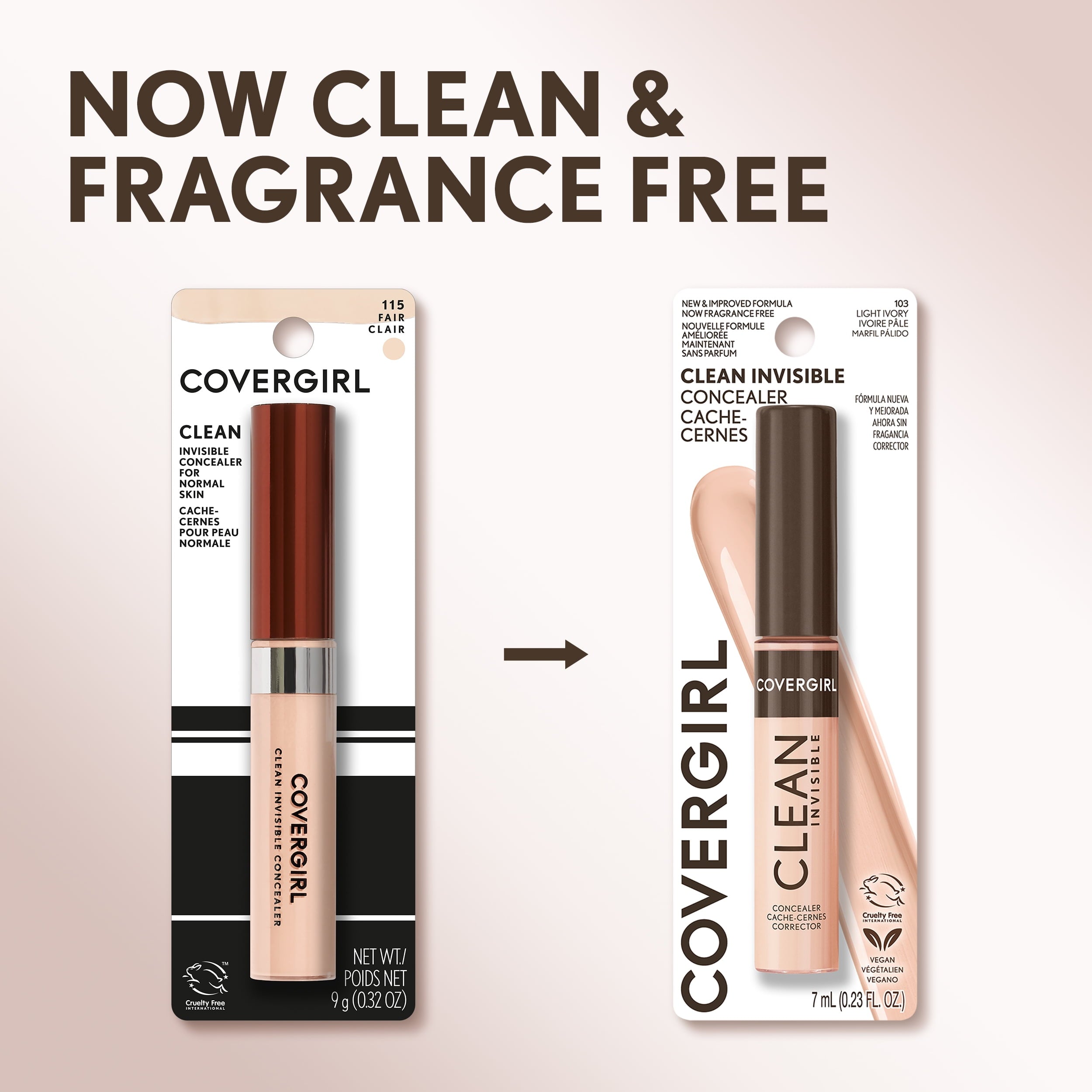 COVERGIRL Clean Invisible Liquid Concealer, 101 Porcelain, 0.23 fl oz