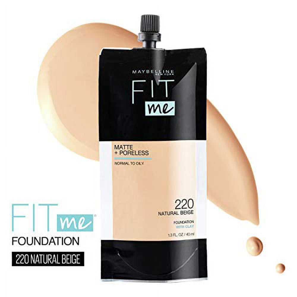 Maybelline Fit Me Matte + Poreless Liquid Foundation, Normal To Oily, 220 Natural Beige