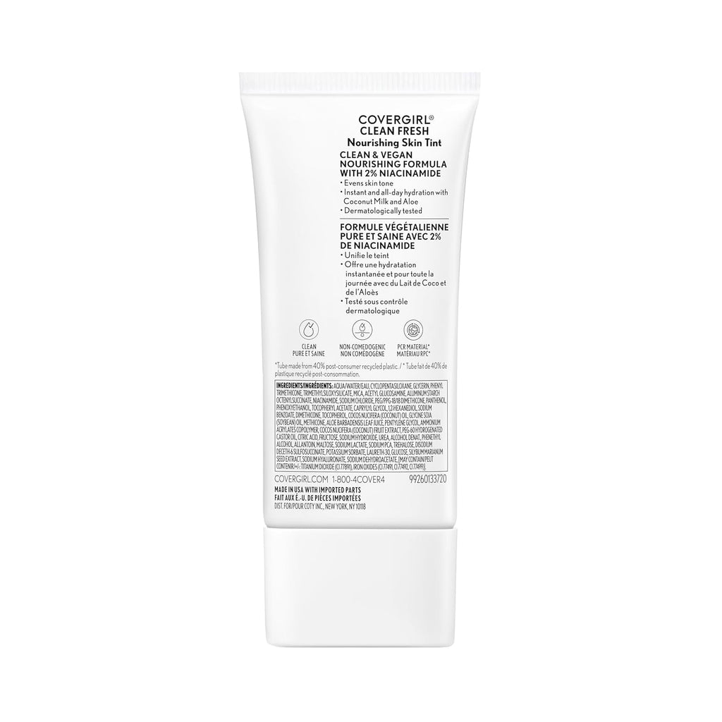 (3 pack) COVERGIRL Clean Fresh Nourishing Skin Tint, Dewy Finish, Light/Medium, 1 fl oz (Packaging May Vary)