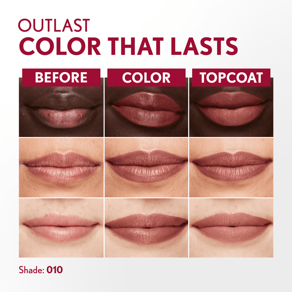 COVERGIRL Outlast All Day Lip Color with Top Coat, Sugey Girl 010, 0.06 oz / 0.07 fl oz