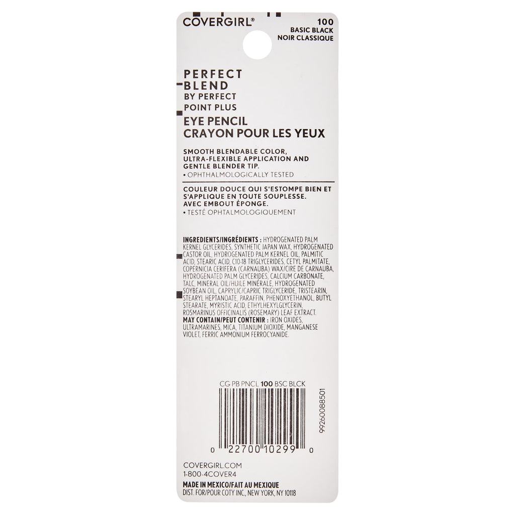 (4 pack) COVERGIRL Perfect Blend Eyeliner, Basic Black 100, 0.03 fl oz