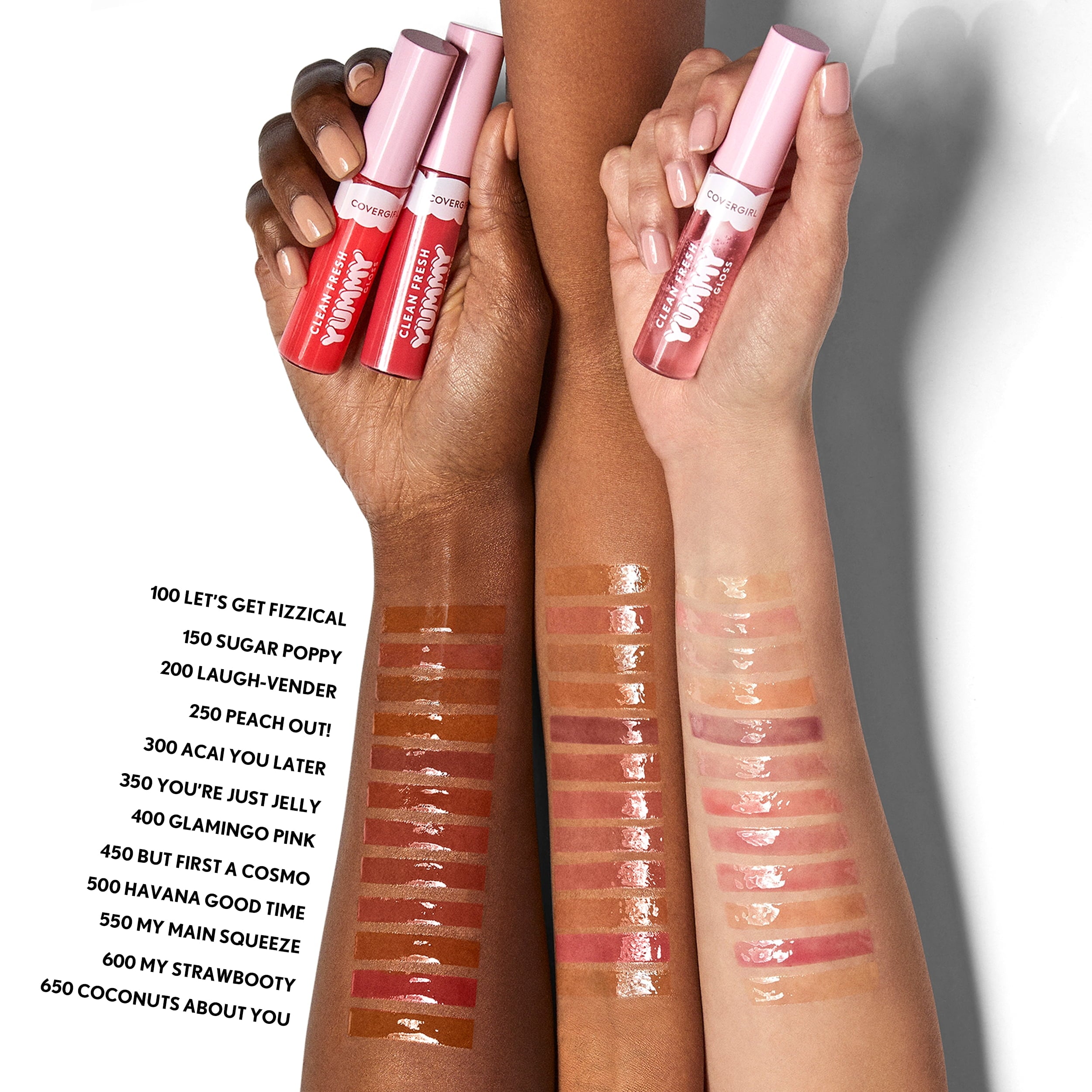 (2 pack) COVERGIRL Clean Fresh Yummy Lip Gloss, 300 Acai You Later, 0.33 fl oz