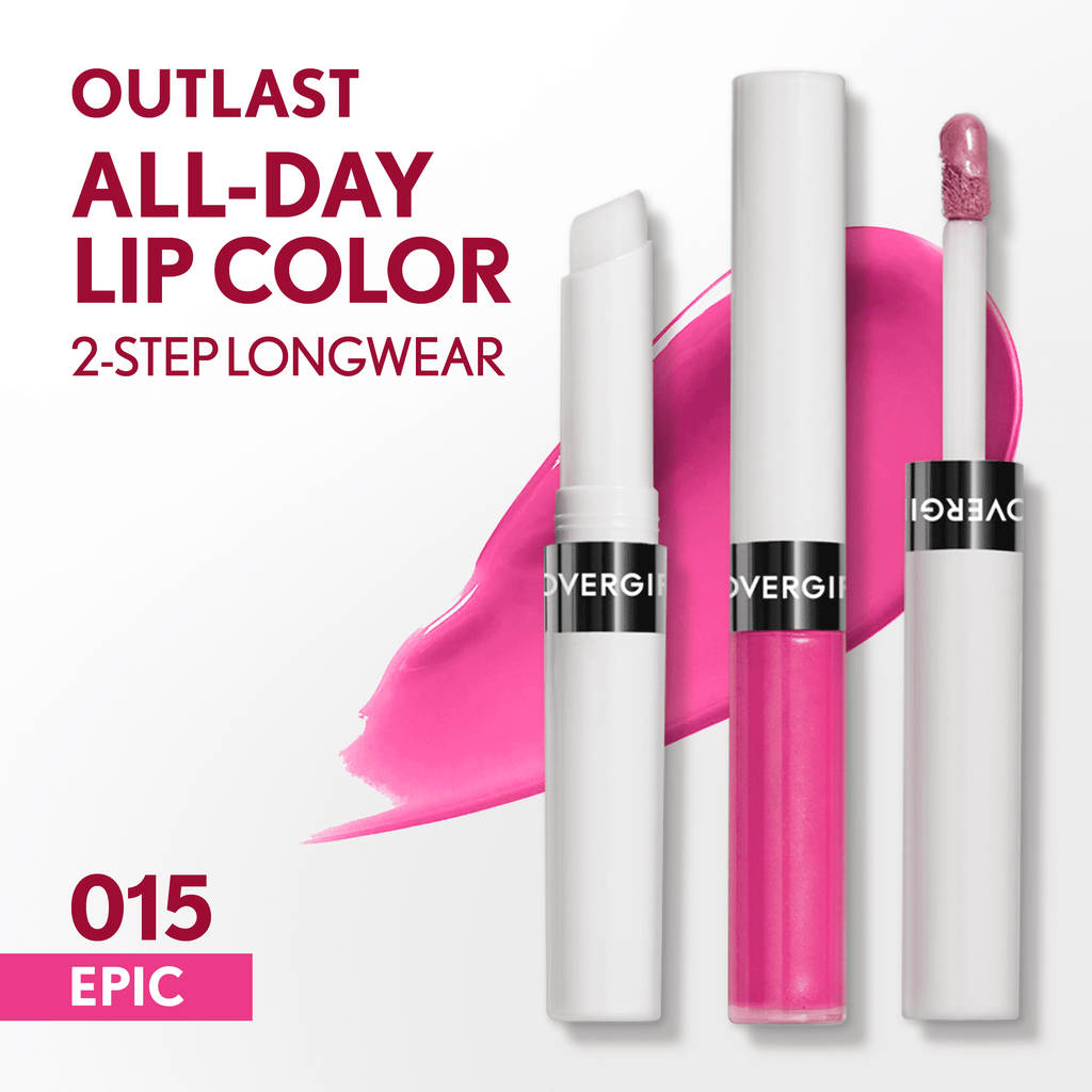 COVERGIRL Outlast All Day Lip Color with Top Coat, Epic 015, 0.06 oz / 0.07 fl oz