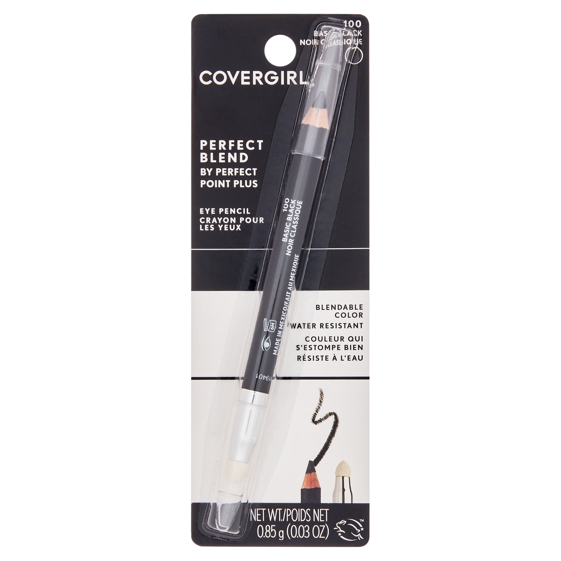 (4 pack) COVERGIRL Perfect Blend Eyeliner, Basic Black 100, 0.03 fl oz