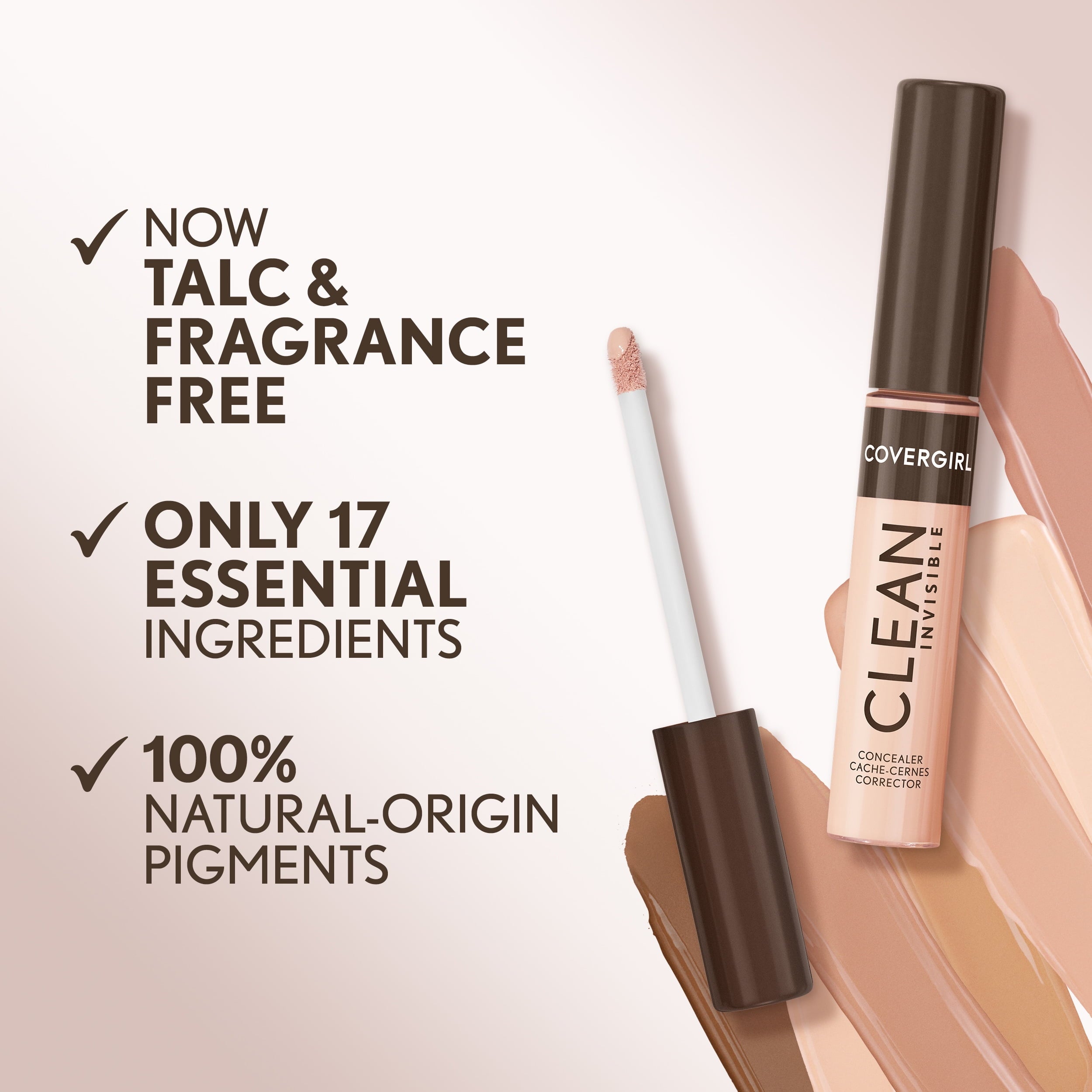COVERGIRL Clean Invisible Concealer, 107 Light Beige, 0.23 fl oz