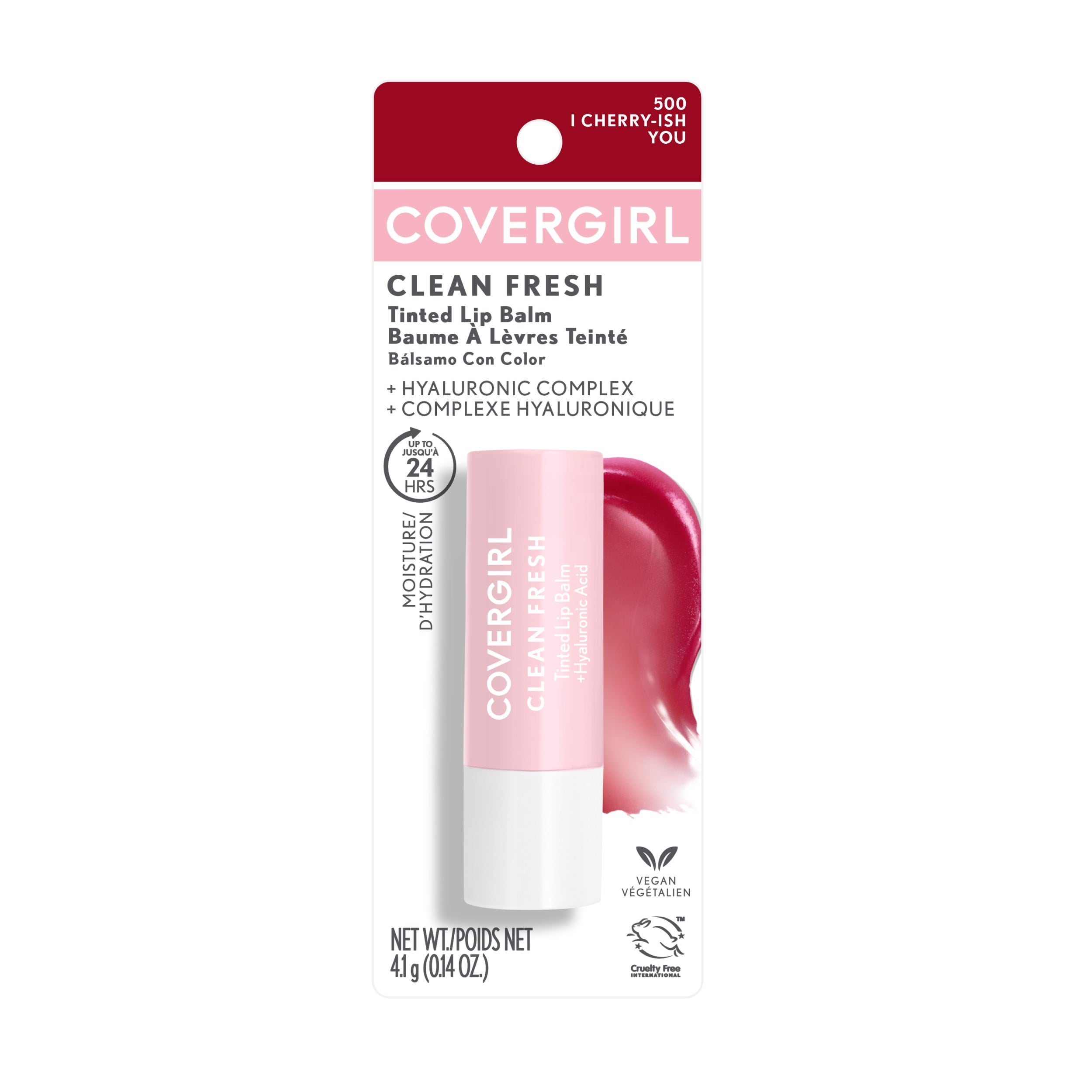 COVERGIRL Clean Fresh Tinted Lip Balm, 500 I Cherry-ish You, 0.14 oz