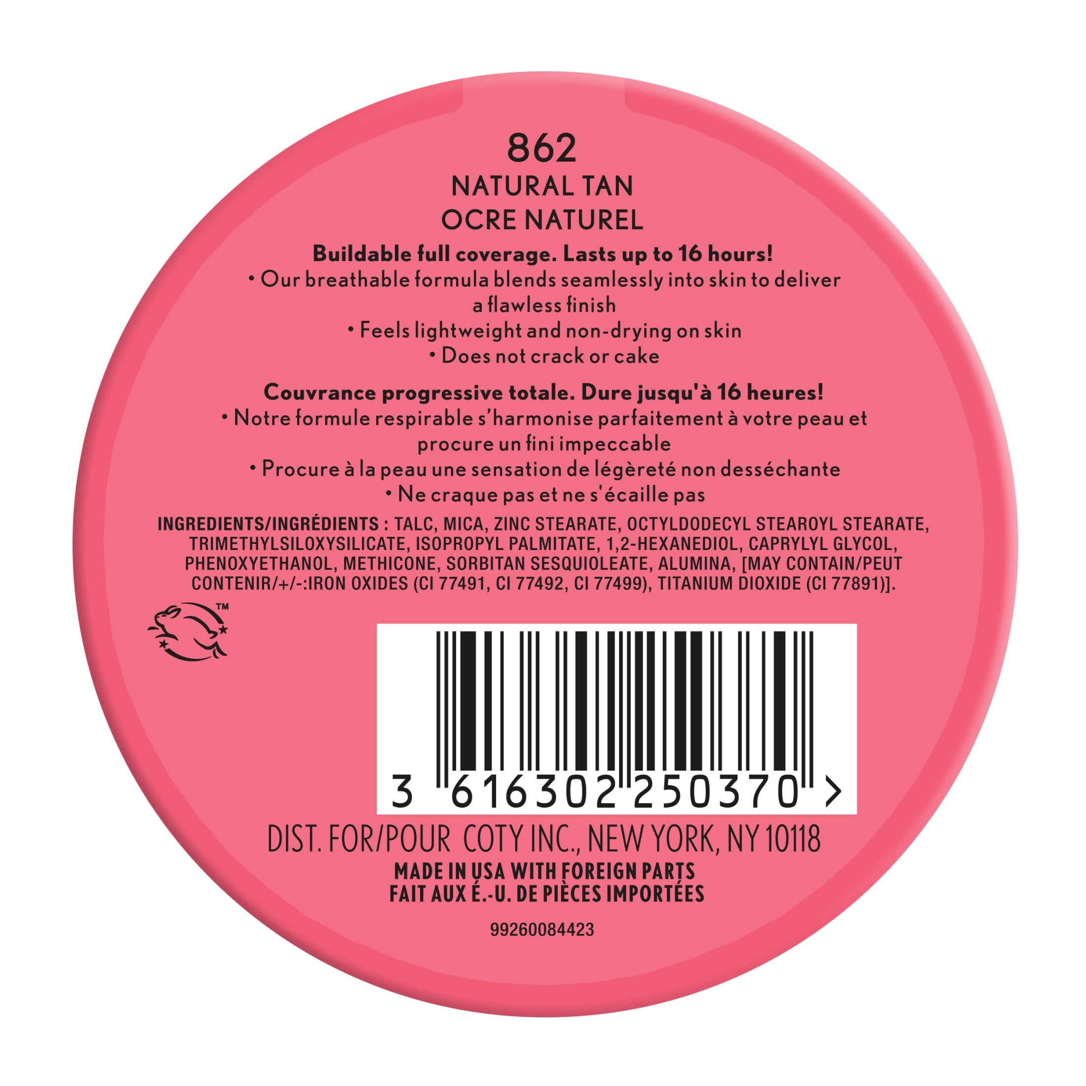COVERGIRL Outlast Extreme Wear Pressed Powder, 862 Natural Tan, 0.38 oz, Full Coverage