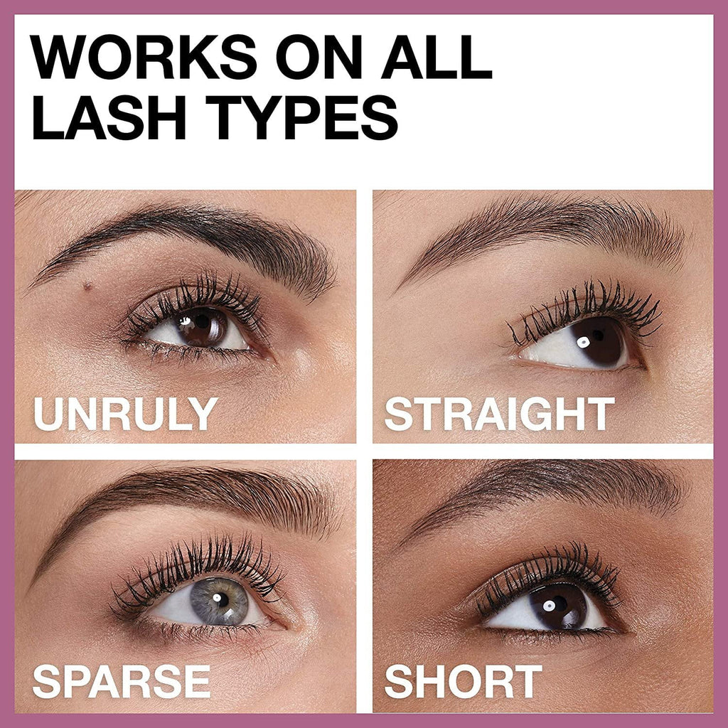 Maybelline Lash Sensational Washable Mascara Makeup, Volumizing, Lengthening, Full-Fan Effect, Blackest Black, 0.32 Fl Oz, 2 Count