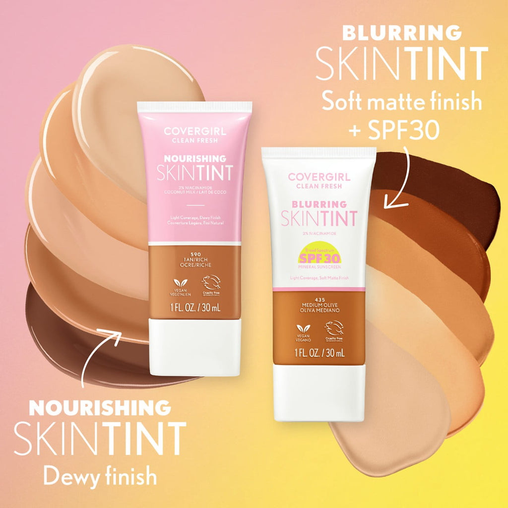(3 pack) COVERGIRL Clean Fresh Nourishing Skin Tint, Dewy Finish, Light/Medium, 1 fl oz (Packaging May Vary)