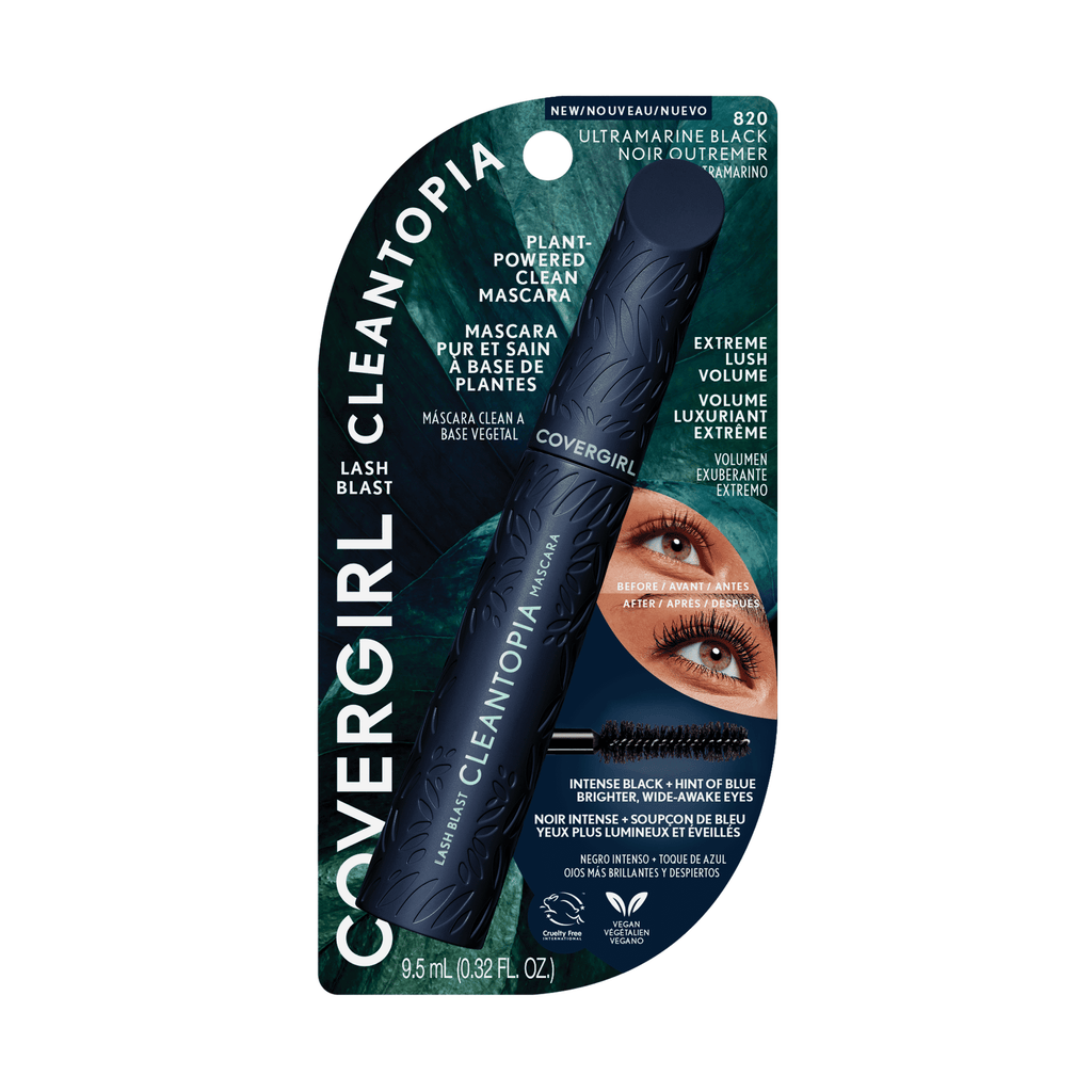 Covergirl Lash Blast Cleantopia, 820 Ultramarine Black, Volumizing Mascara, 0.33oz