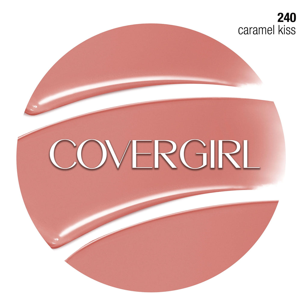 COVERGIRL Exhibitionist Cream Lipstick, 240 Caramel Kiss, 0.12 oz, Lipstick, Moisturizing Lipstick, Long Lasting Lipstick, Glossy Lipstick, Hydrating Lipstick, Long Lasting
