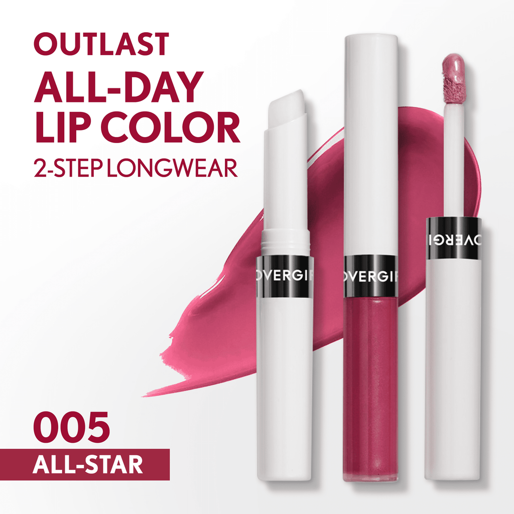 COVERGIRL Outlast All Day Lip Color with Top Coat, All-Star 005, 0.06 oz / 0.07 fl oz