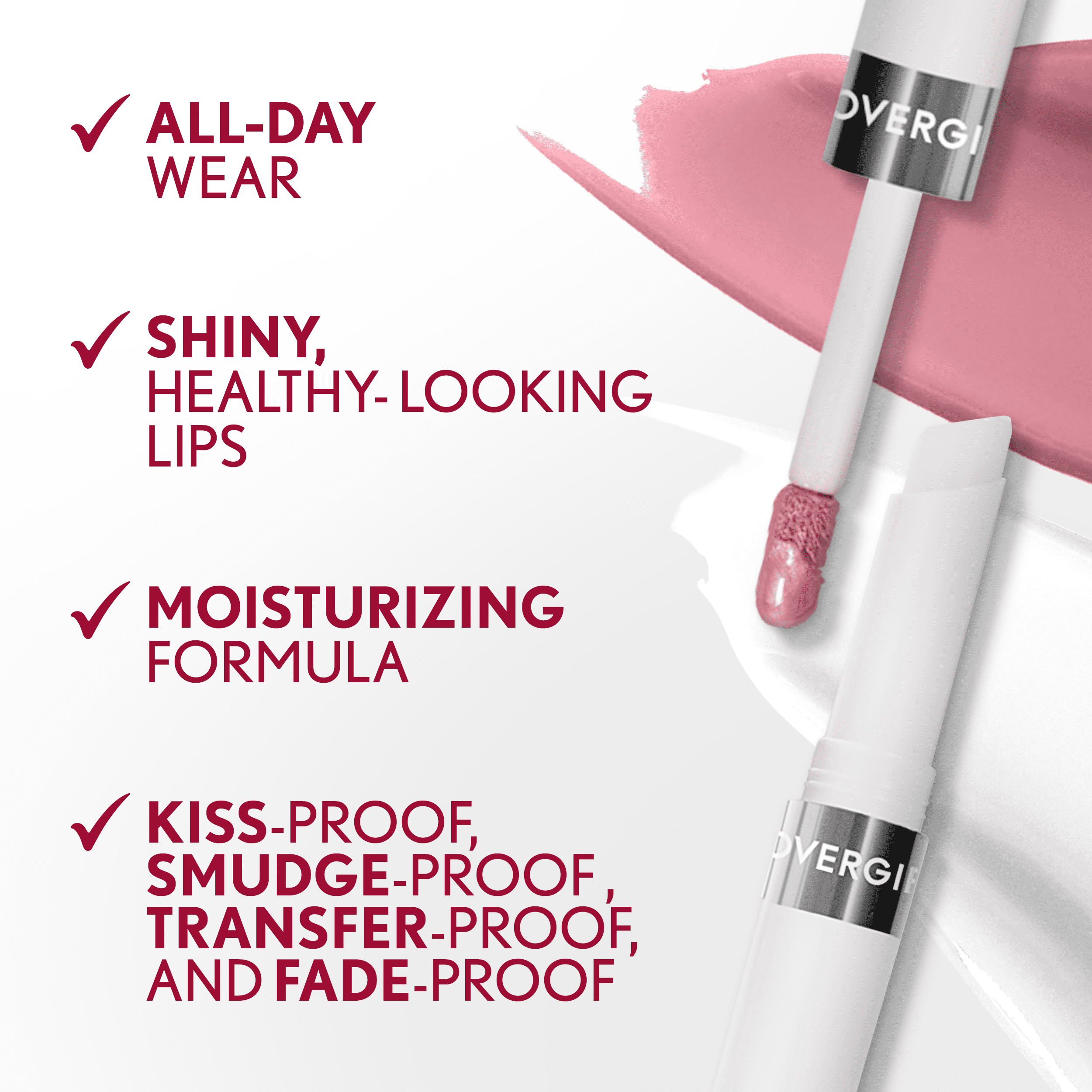 COVERGIRL Outlast All Day Lip Color with Top Coat, Sugey Girl 010, 0.06 oz / 0.07 fl oz