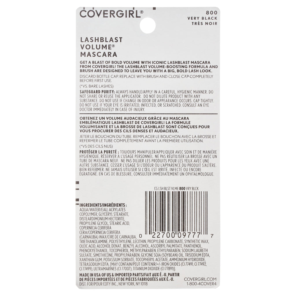 Covergirl Lash Blast Volume Mascara, 800 Very Black, 0.44 oz