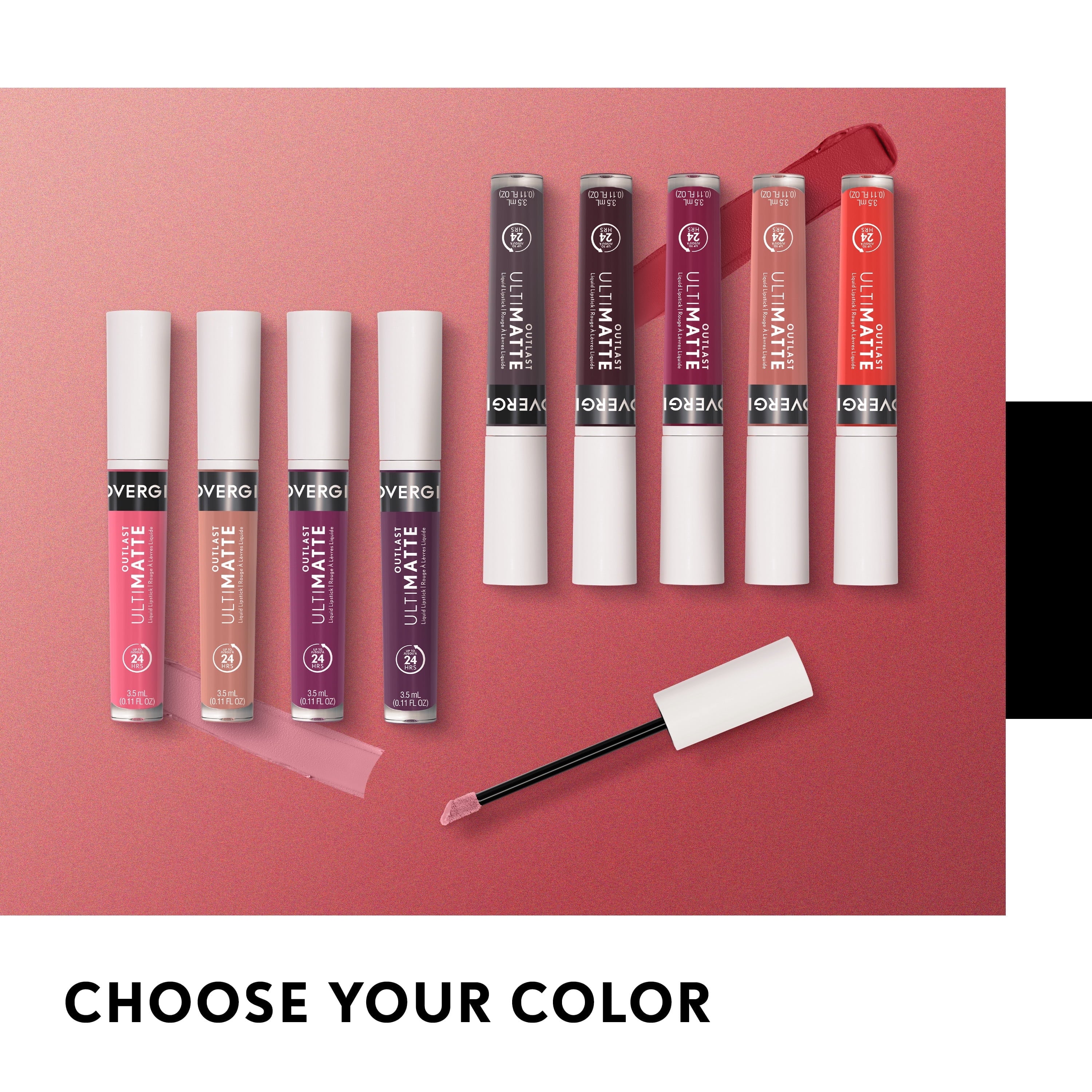 COVERGIRL Outlast UltiMatte One Step Liquid Lip Color, Bella Bellini, 0.12 oz, Lipstick, Lip Gloss, Matte Lipstick, Transfer Resistant, Moisturizing, Vegan