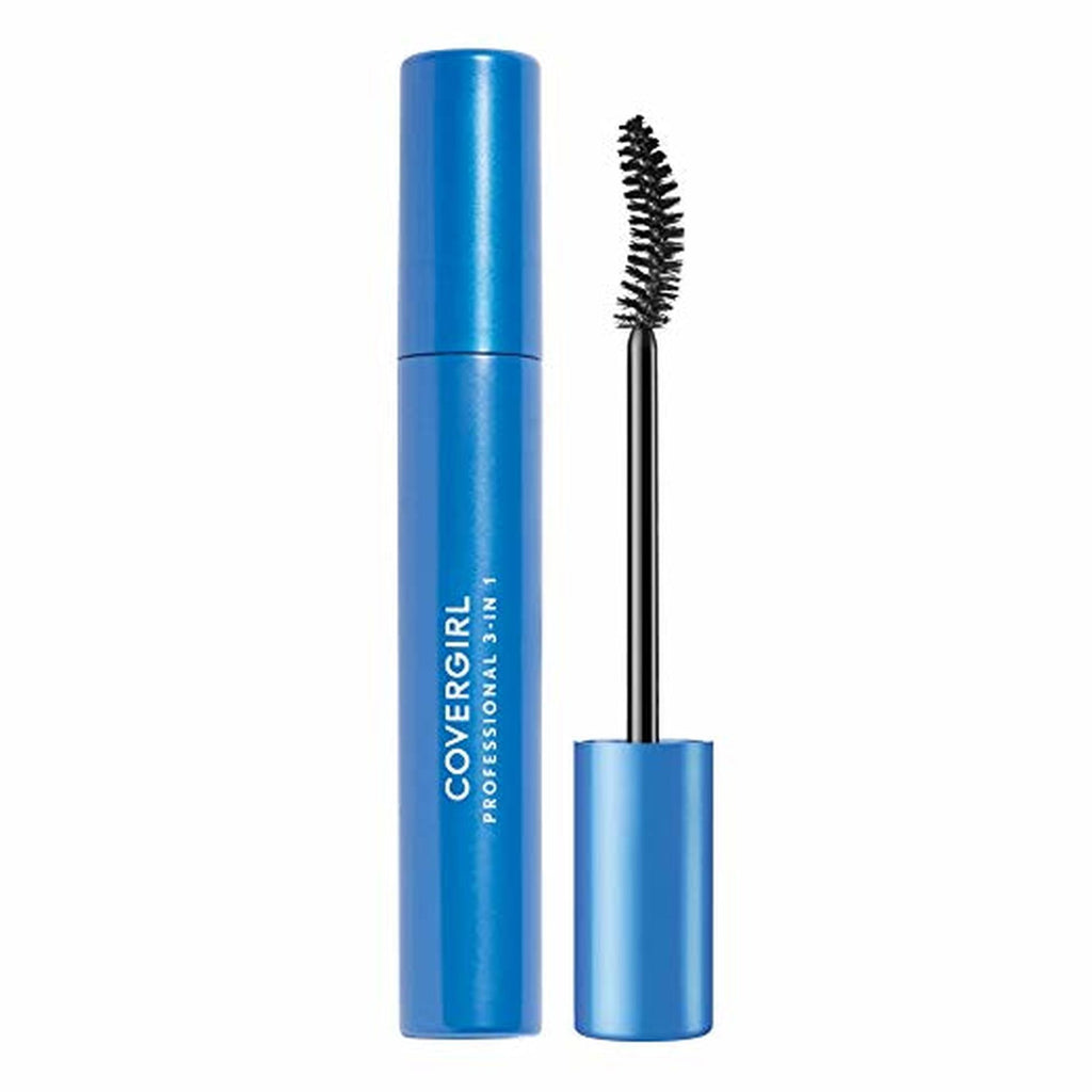 COVERGIRL Professional 3-in-1 Straight Brush Waterproof Mascara, 225 Very Black, 0.3 oz