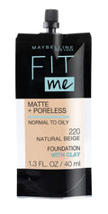 Maybelline Fit Me Matte + Poreless Liquid Foundation, Normal To Oily, 220 Natural Beige
