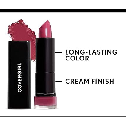 COVERGIRL Exhibitionist Cream Lipstick, 425 Bombshell Pink, 0.12 oz, Lipstick, Moisturizing Lipstick, Long Lasting Lipstick, Glossy Lipstick, Hydrating Lipstick, Long Lasting