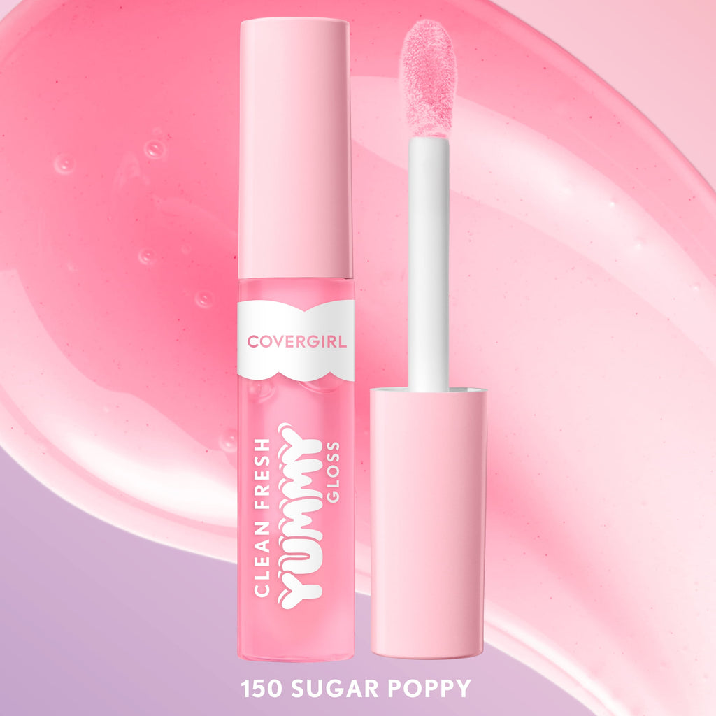 (2 pack) COVERGIRL Clean Fresh Yummy Lip Gloss, 150 Sugar Poppy, 0.33 fl oz