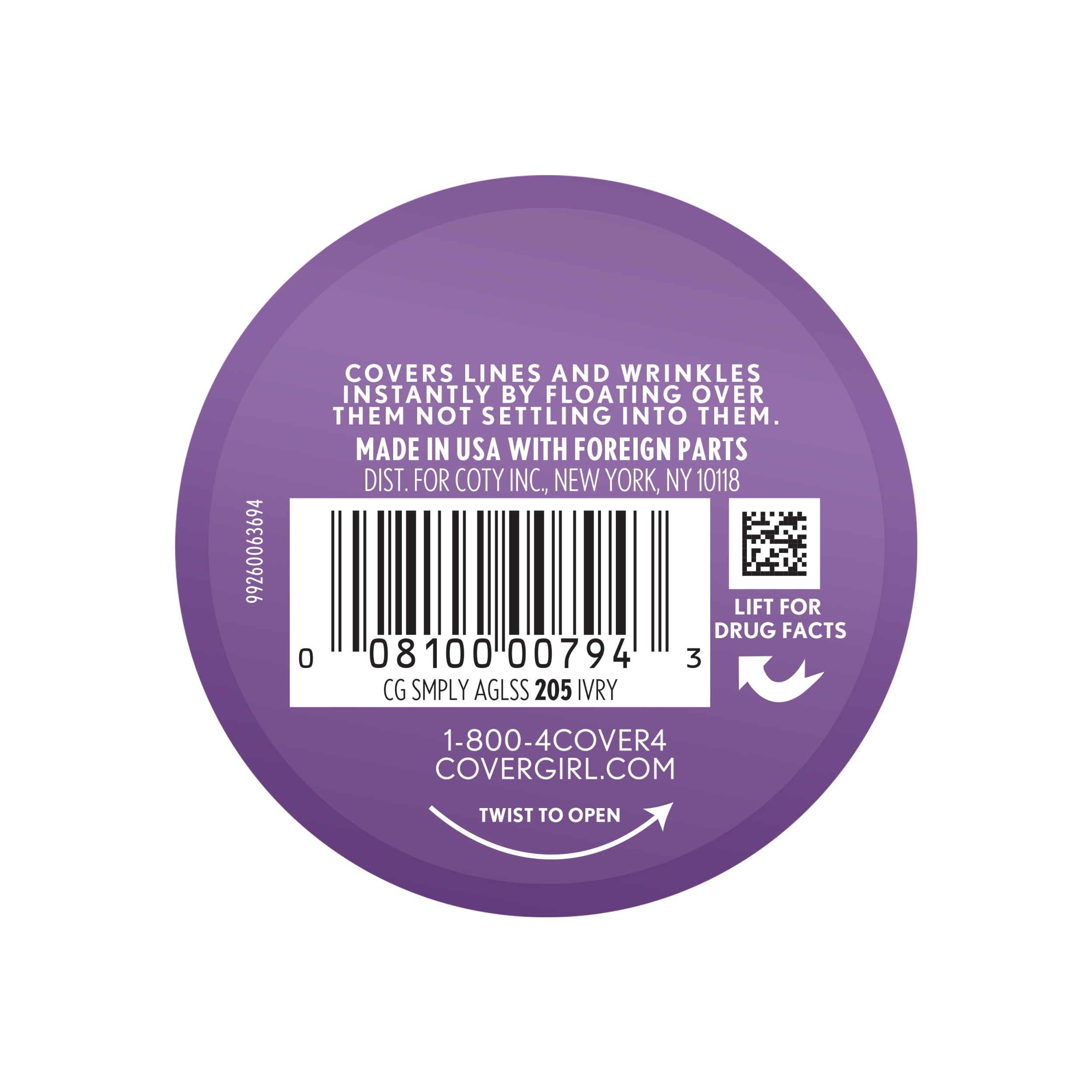COVERGIRL + OLAY Simply Ageless Instant Wrinkle-Defying Foundation with SPF 28, Ivory, 0.44 oz