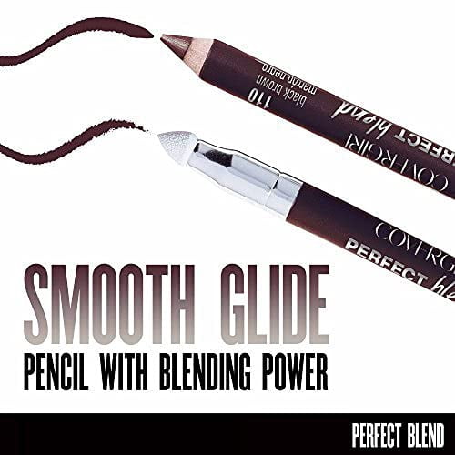 (4 pack) COVERGIRL Perfect Blend Eyeliner Pencil, 110 Black Brown, 0.03 oz
