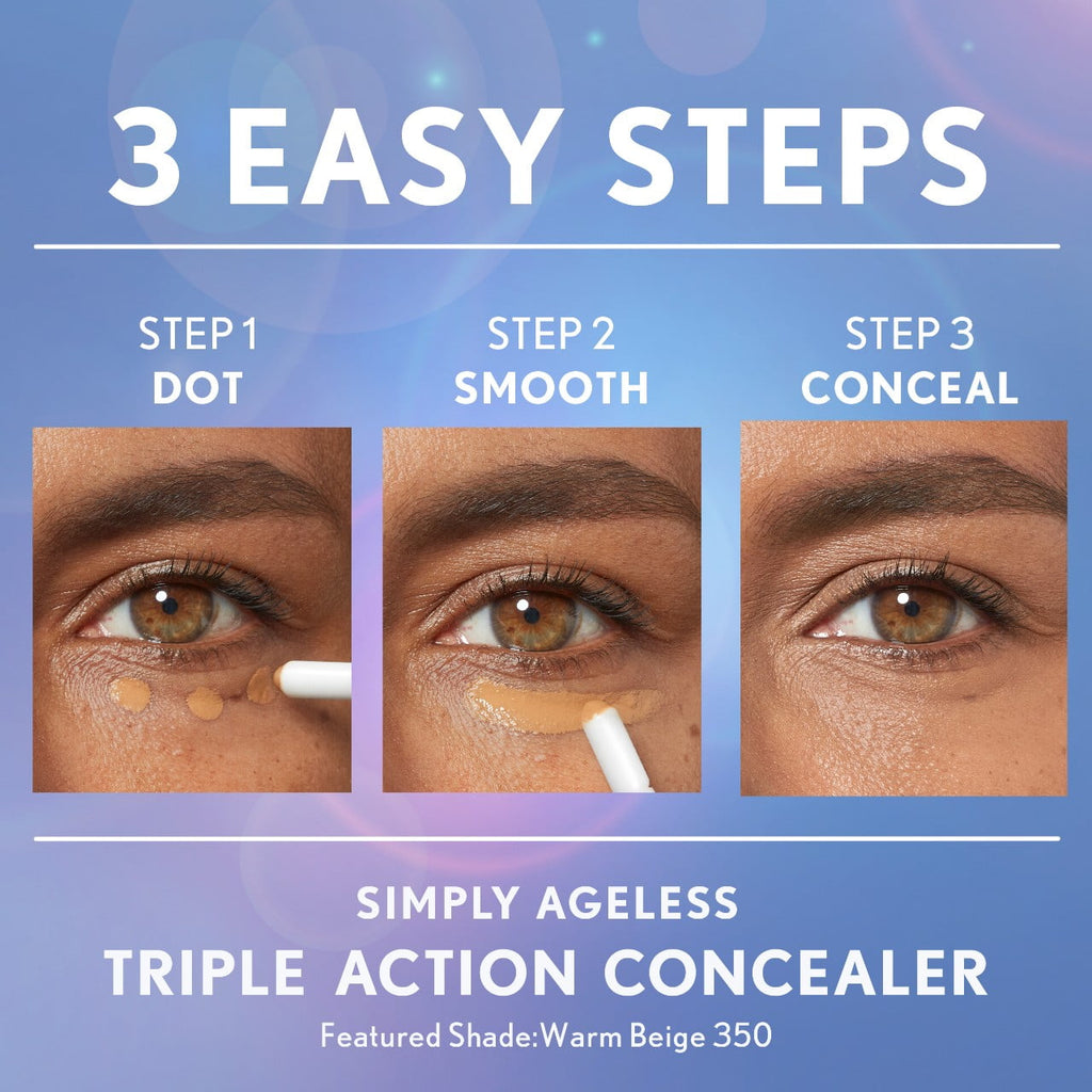 COVERGIRL Simply Ageless Triple Action Concealer, 360 Golden Tan, 0.24 fl oz