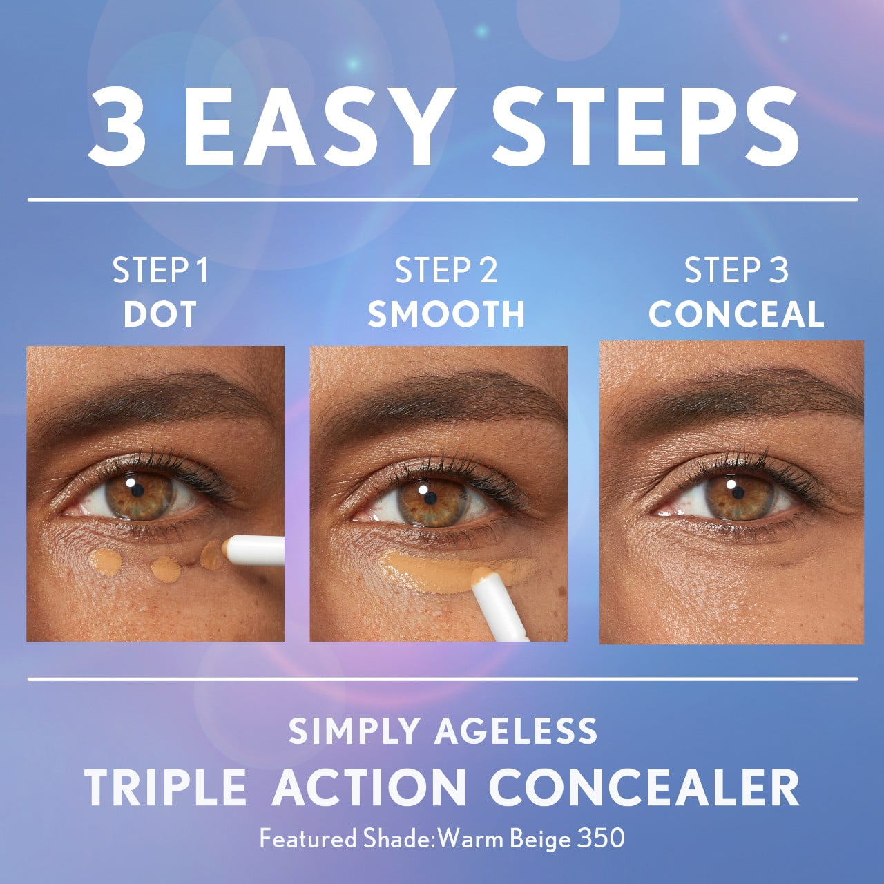COVERGIRL Simply Ageless Triple Action Concealer, 360 Golden Tan, 0.24 fl oz