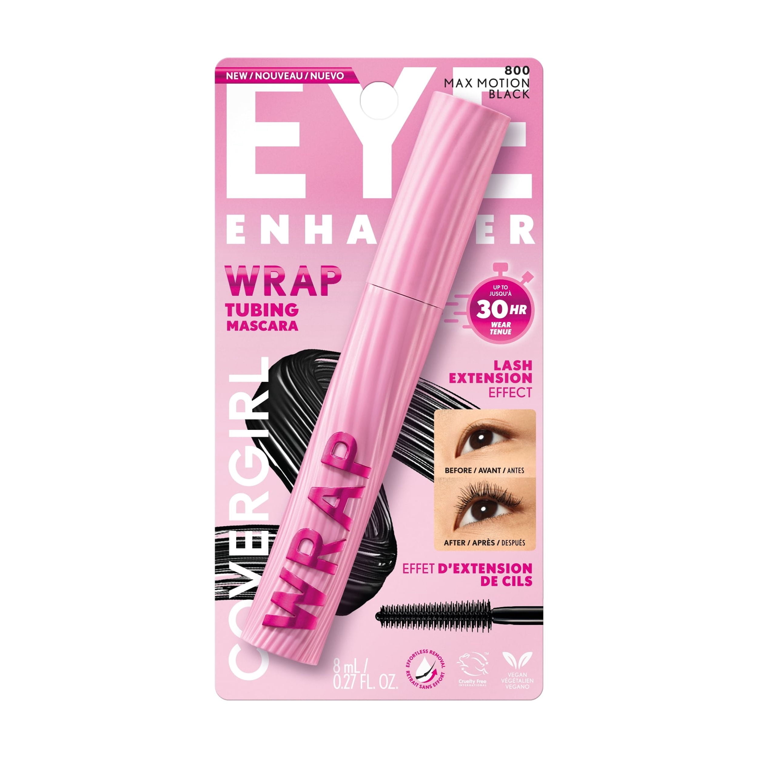 COVERGIRL Eye Enhancer Wrap Tubing Mascara - 800 Max Motion Black, 0.27fl.oz