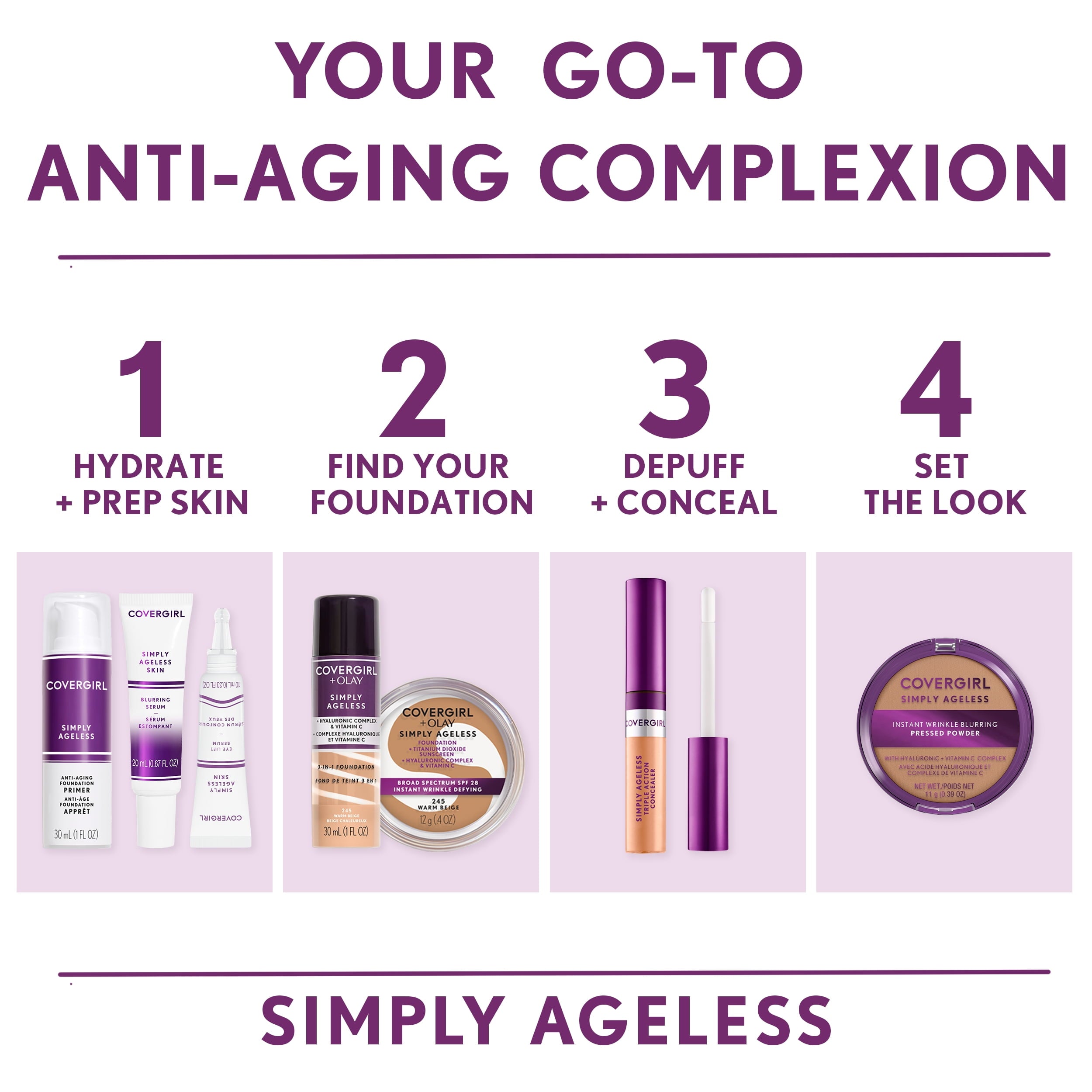 COVERGIRL Simply Ageless Triple Action Concealer, 360 Golden Tan, 0.24 fl oz