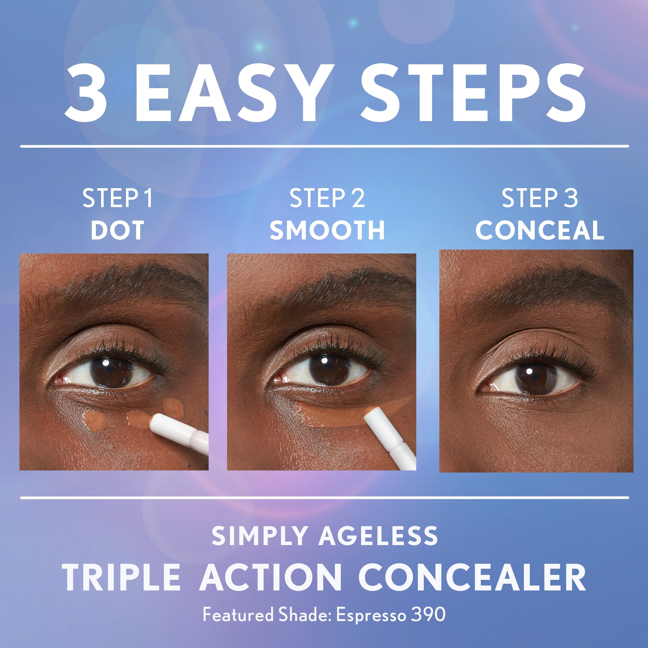 COVERGIRL Simply Ageless Triple Action Concealer, 370 Toasted Almond, 0.24 fl oz